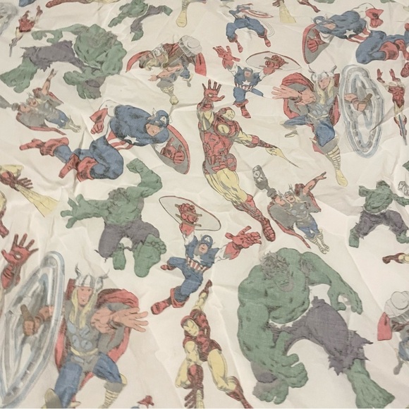 Pottery Barn Kids Marvel Comics Hero Twin Flat Sheet Hulk Captain America - Picture 10 of 16